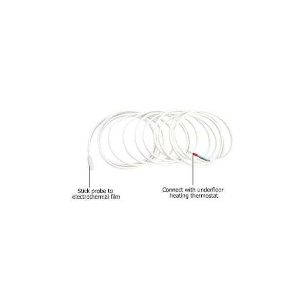 3 meter sensorprobe, termostater og tilbehør, termostattilbehør, gulvvarme termostatprobe, R25=10KΩ