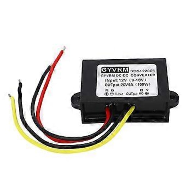 DC Boost Modul Högeffektiv Spänningsomvandlare med Plastkapsling 12V till 20V 5A