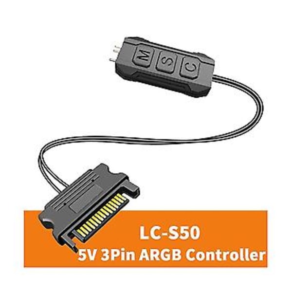 Lc-s50 Argb 5v 3pin Til Sata Strømforsyning Bundkort Synkroniseringsinterface Lyscontroller Til Compu