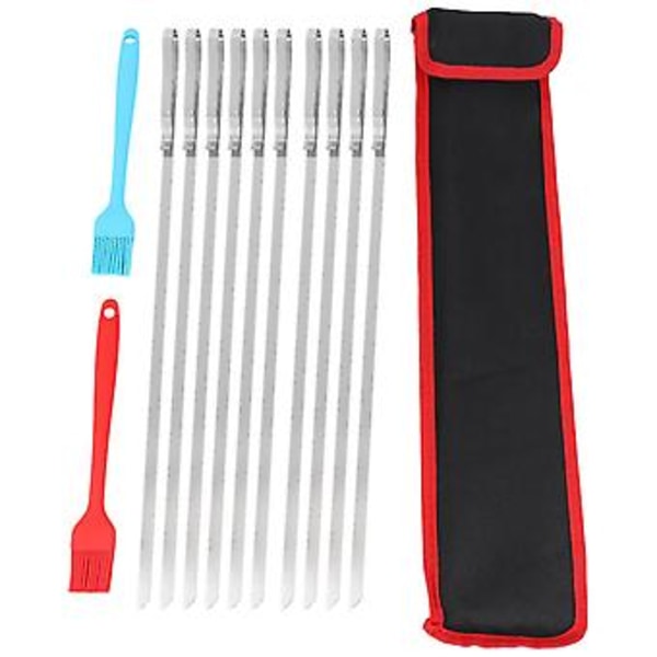 Grillspyd, 43 cm, 10 stk. Flade grillspyd i rustfrit stål, til kebab