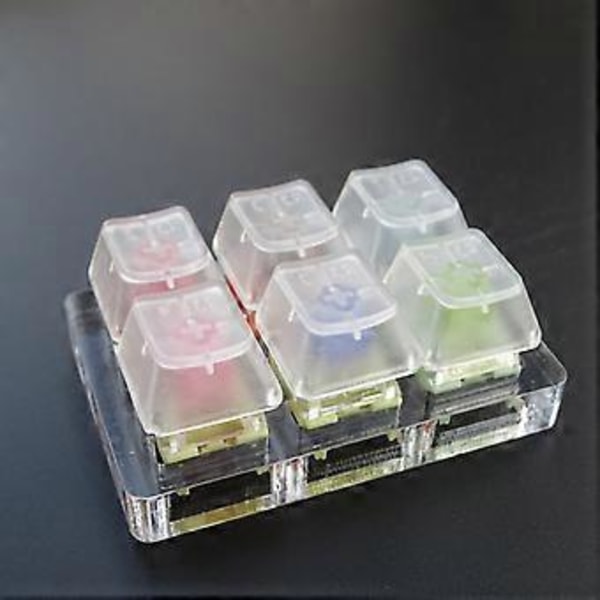 6 st TTC Switch Tester Switch Shaft Sampler med dammtät akryl Blank Base Keycaps för mekaniskt tangentbord