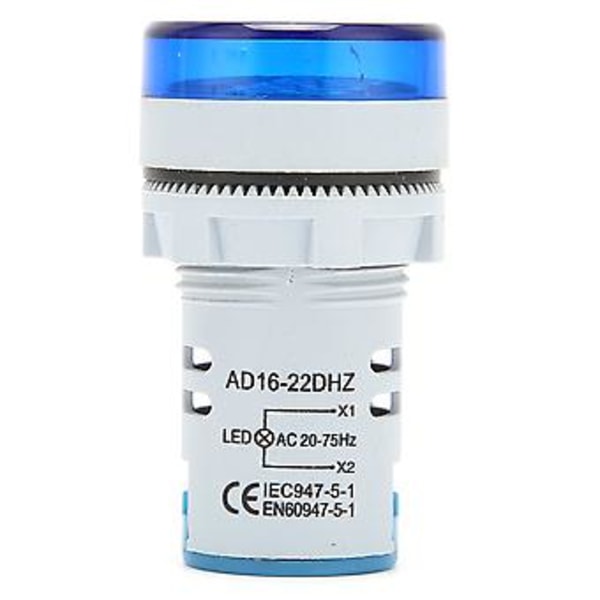 AD16‑22DHZ Frekvensmåler 20~75Hz Frekvensindikator Lyspanel Måler Monitor Blå