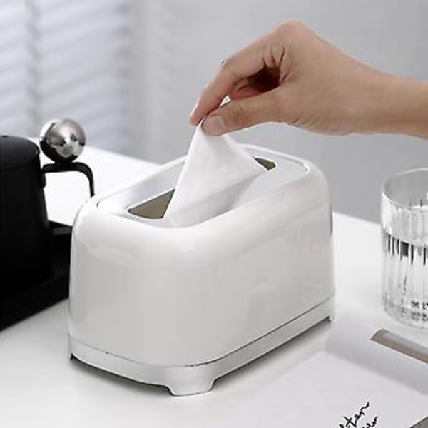 Rektangulær Tissue Box Holder Badeværelse Servietter Ansigtsvæv Holder Dispenser til Toiletbord Kommode Natbord Bordplade