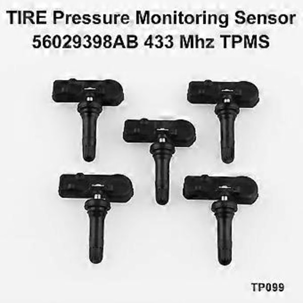 Däcktryckssensor TPMS Ersättning för Wrangler JK Ram Charger (5-pack) 56029398AB 68142397AA