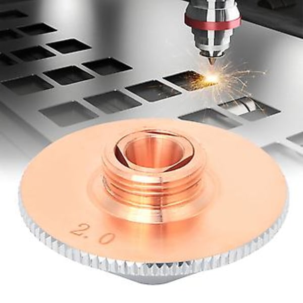 1 st Lasermunstycke Mässing Dubbellager 2.0MM för Fiberlaserskärning & Graveringsmaskin, Hög Precision 2.5/3.0mm Kompatibel, Hållbar Prestanda