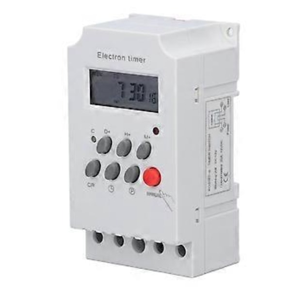 Elektroninen ajastinkytkin DIN-kisko LCD-mikrotietokone elektroninen älykäs ohjain KG316TII (DC 12V)