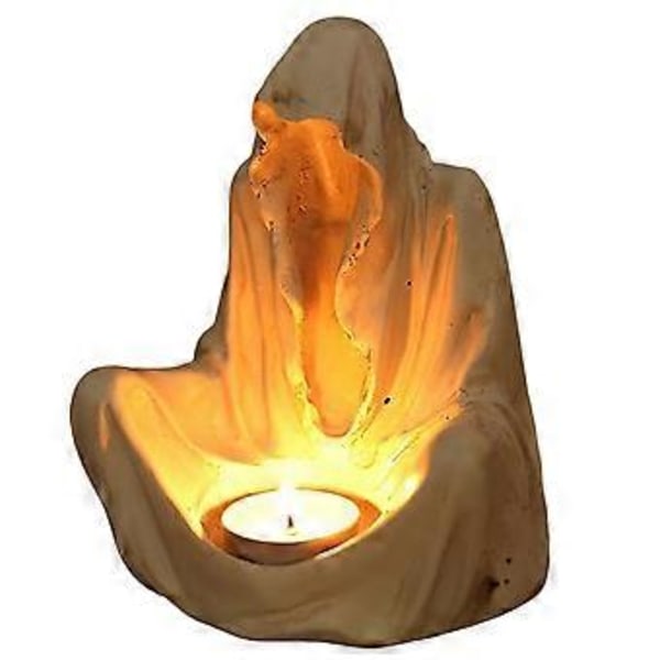 Spøkelseslysestake Halloween Horror Gotisk Lysestake Gotisk Skummel Telys Horror Lysestake Hvit