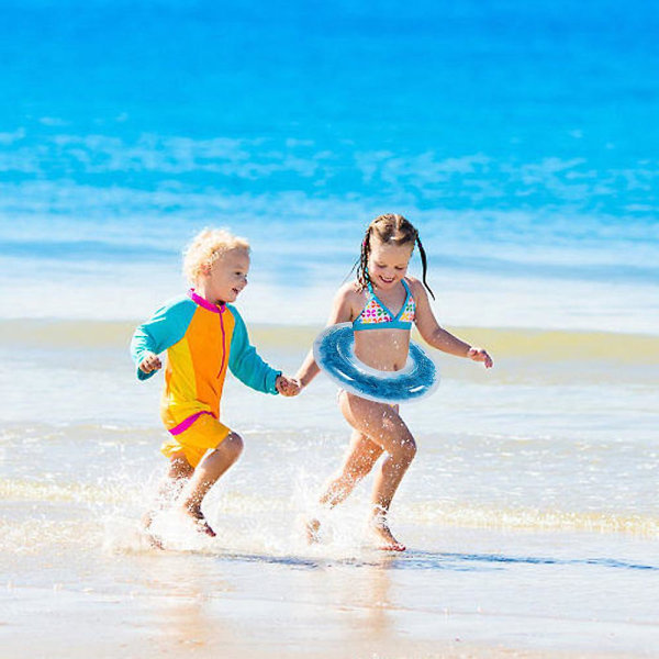 Puhallettava höyhenuimarengas lasten uimarengas Beach Water Party allaslelu Sininen