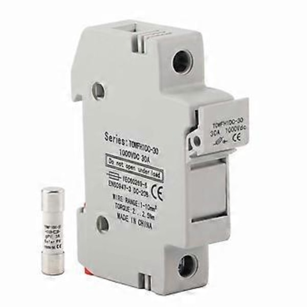 Sikringsholderbase DIN-skinne Montering Strømfordelingskontroludstyr TOWFH1DC 1000VDC 1P3A