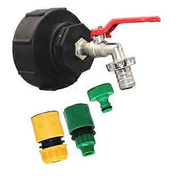 IBC Utloppskran 3/4 Tum IBC Adapter S100x8 Mässing IBC Kulventil Utloppskran Regntunna Tank Tillbehör