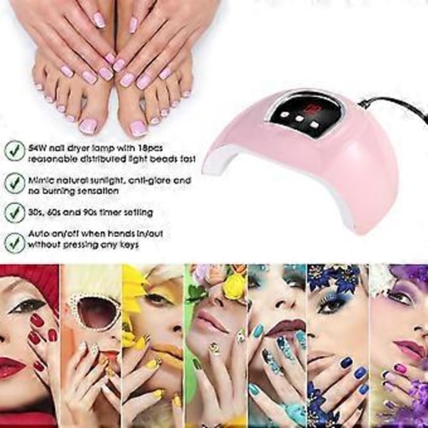54w UV Nagellampa Nageltork Led UV (30s, 60s, 99s)