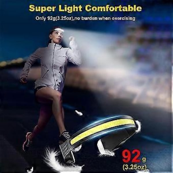 2-pack LED Pannlampa & Nacklampa Uppladdningsbar, Superstark 260° Bredstråle Vattentät Lampa För C