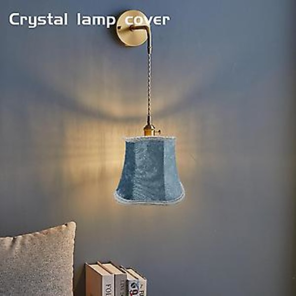 Klämlampskärm i tyg, E14 Handgjord lampskärm för modern europeisk vägglampa, Cryst