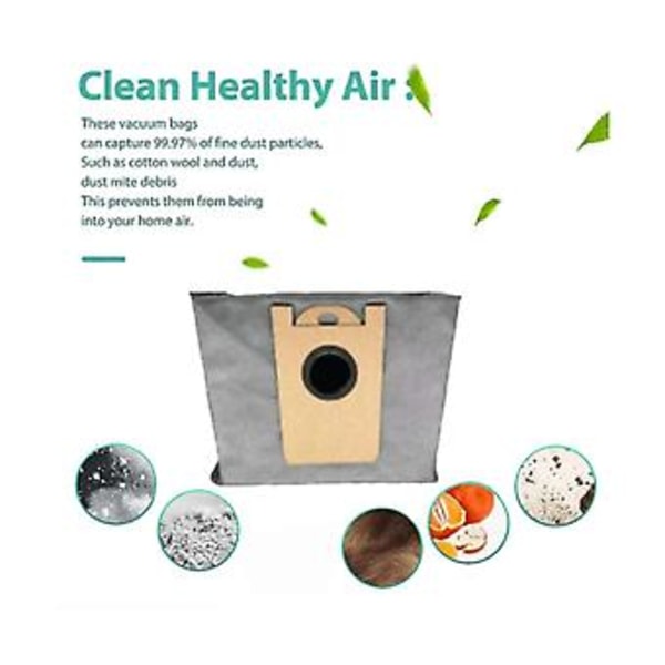 12 st D-påsar för Robovac Lr30 Hybrid Dammsugare Ersättningsreservdel S Håll Garba