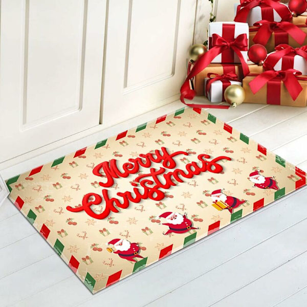 Jul dörrmatta, jul golvmatta, halkfri badmatta, jul entrématta, absorberande dörrmatta, juldekorationsmatta, jul Pa