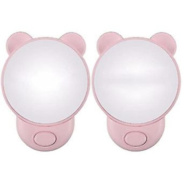 Natlampe Børnestik Med Kontakt LED Lampe 2 stk. Pink EU Stik