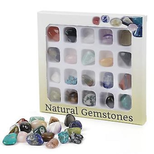 20 stk. Naturlig Krystall Edelsten Polert Healing Chakra Stein Samling Populære Steiner Dekorasjon C