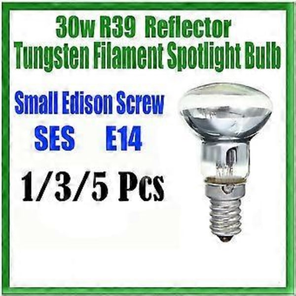 Erstatnings Lava Lampe E14 R39 30W Spotlight Skru i Lyspære Klar Reflektor Spot Lyspærer Lava Glødelampe 5 stk