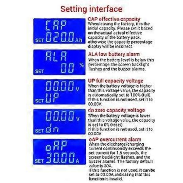 6-60V LCD Digital Voltmeter Mini Spänningsmätare Batteri Strömtestare Panel