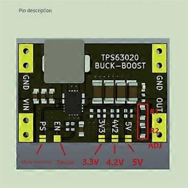XL63020 TPS63020 Litiumbatteri USB Automatisk Boost Buck Step Up Down Modul Mikrokontroller Ström Låg Ripple 5V