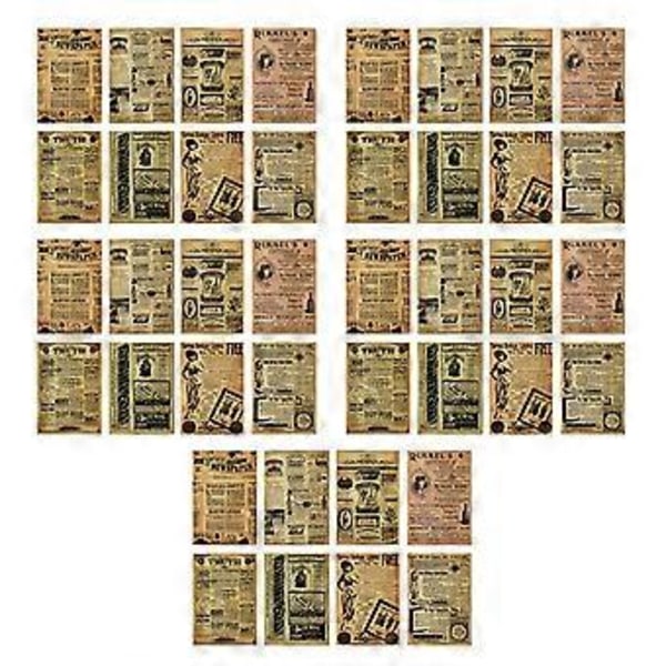 40 stk. Vintage Scrapbooking Papir - DIY Notatblokker for Planlegger & Journal, Type 2