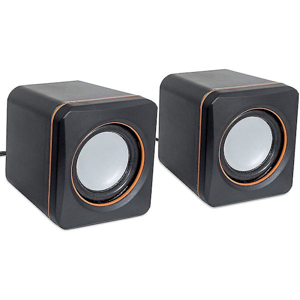 Usb Stereo Høyttalersystem Med 3,5 Mm Lydplugger For Tilkobling Til En Bærbar PC, Bærbar PC Eller Stasjonær Datamaskin, Volumkontroll\"