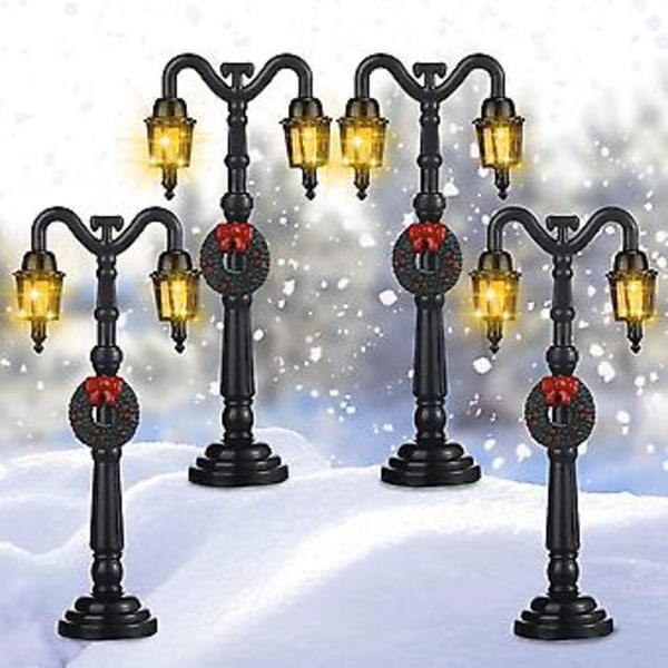 4 stk. Mini Lampestolpe Fy Lampe