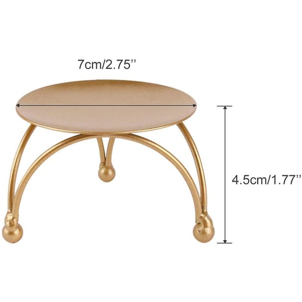 Ljusstake, Set med 3 järnpelare Ljusstake Dekorativ Guld Järnplatta Ljusstake 2,7 tum diameter Passar LED- och vaxljus, Pedes