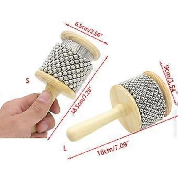 Træ Cabasa Slagtøjsinstrument Hånd Shaker med Metalperler