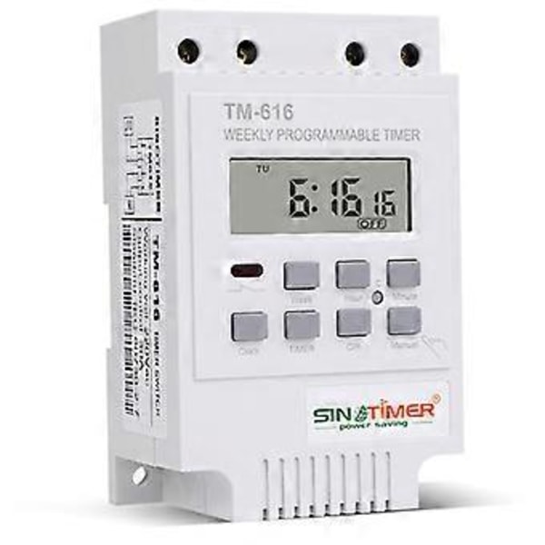 TM616W-2 30A 220V Elektroninen Viikoittainen Ohjelmoitava Digitaalinen Aikakytkin Rele Ajastin Ohjaus Ajastin Din-kiskoon Asennettava