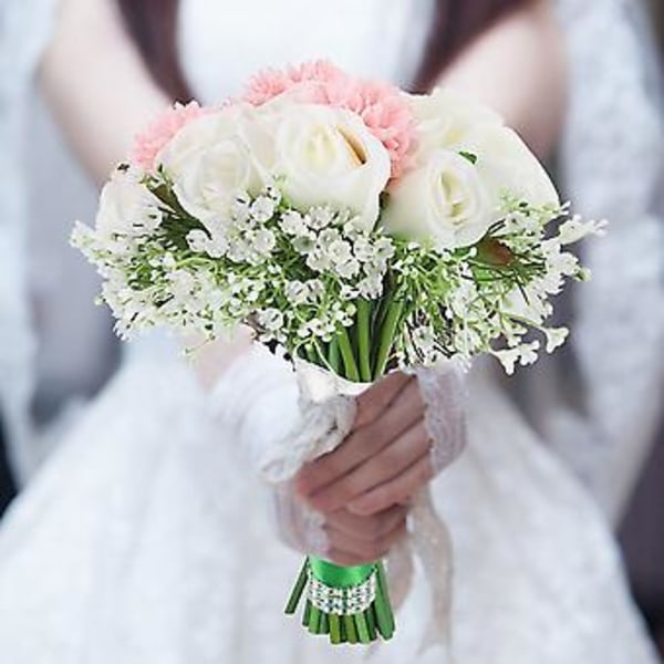 Kunstig Blomst, Smuk Simulation Bryllupsbuket Kunstig Buket Bryllupsbuket Dokumenteret Ydeevne
