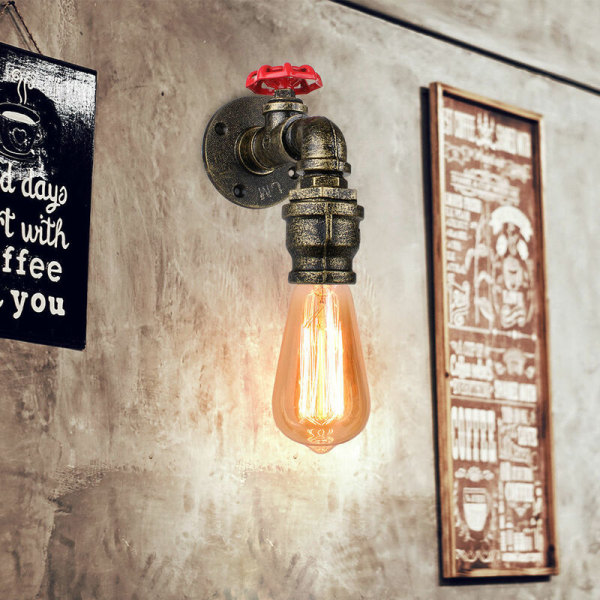 Industriell Vägglampa Creative Water Pipe Vägglampa Metall Vägglampa för Cafe Bar - Brons