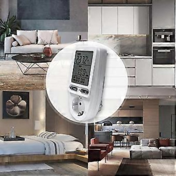 Wattimittari Virrankulutusmittari Pistoke LCD Sähkönkulutusmonitori Sähkötehonkulutus Wattimittari Testeri 230v