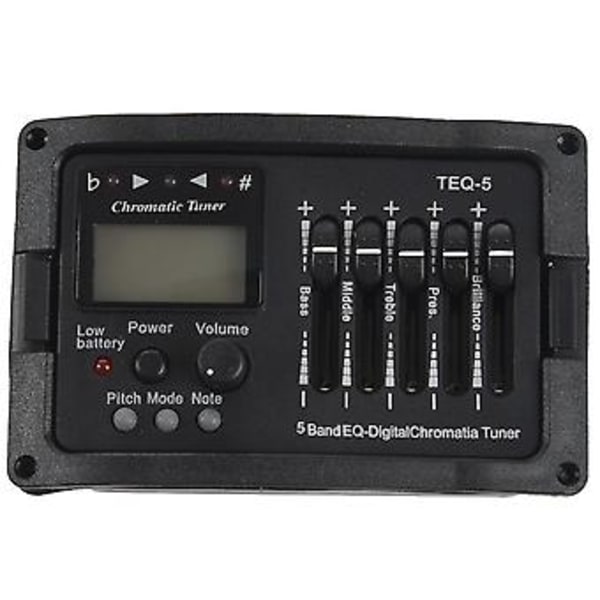 5-bånds akustisk gitar preamp EQ equalizer klassisk akustisk gitarforsterker digital blend tuner