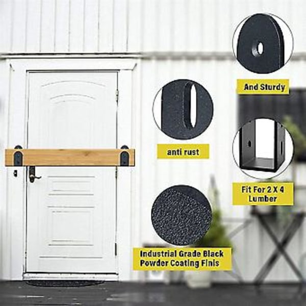 Oven tanko, Duty Door Icade -kiinnikkeet 2 X 4 -puutavaralle, avoin tanko H-teräs U-kiinnike