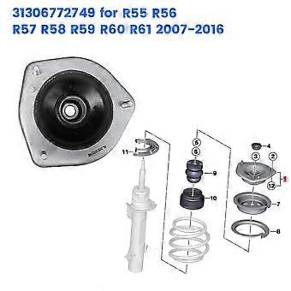 Etuiskunvaimentimen yläpään laakeri 31306772749 malleihin R55 R56 R57 R58 R59 R60 R61 2007-2016