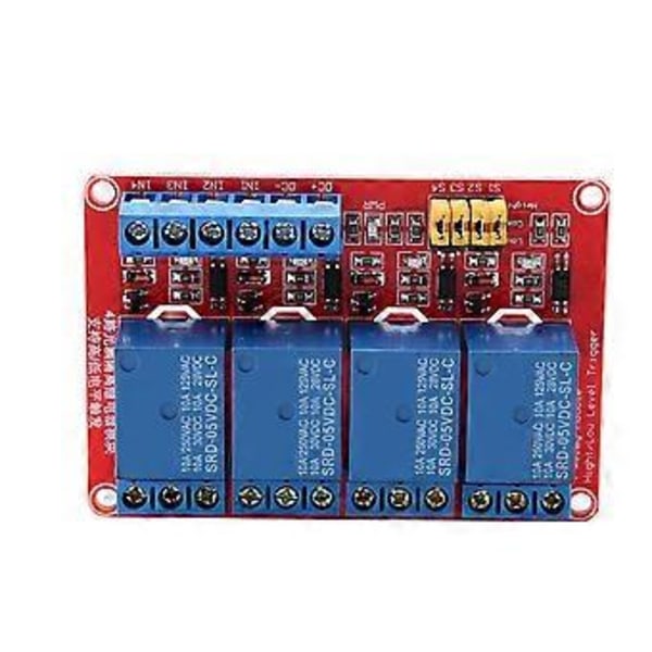 4-kanavainen optoerotinrelemoduulikortti, korkea ja matala liipaisu, 5V/12V/24V (5V)
