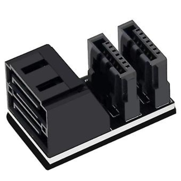 1 st Dubbel Sata 7pin Hona Till Dubbel 7pin Hane 90 Graders Vinklad Adapter Moderkort Sata Adapter Fo