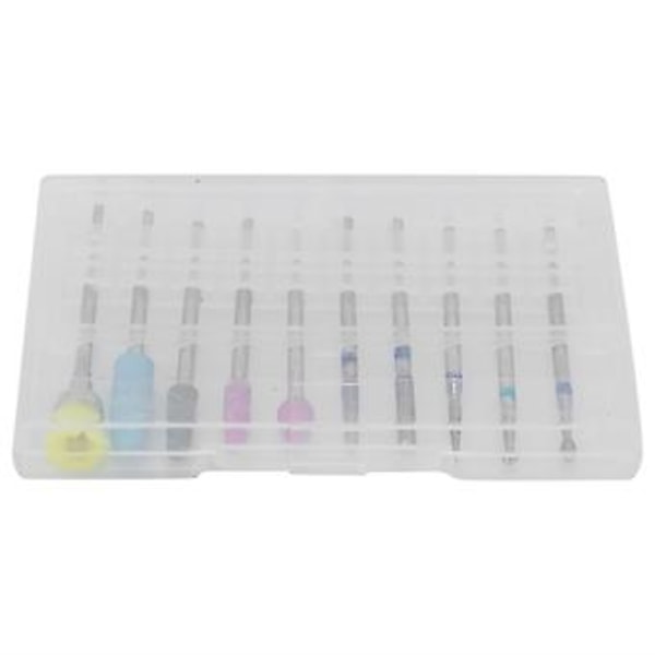 10 stk Neglepoleringshodesett Emery Quartz Armor Fjerner Eksfolierende Poleringshode Bokssett