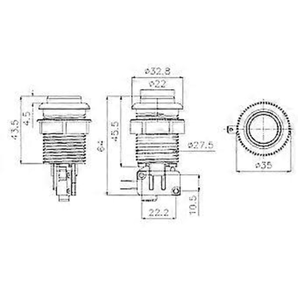 8 st Tryckknapp 28mm Mutter för Amerikansk Arkadspelsmaskin Joystick Noll Fördröjning Kontrollerdelar Maskin Gör-det-själv B