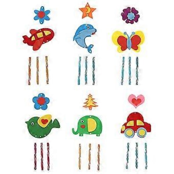 6 st DIY Vindspel Vindspel DIY Kit Hängande Vindspel Ornament För Sovrum