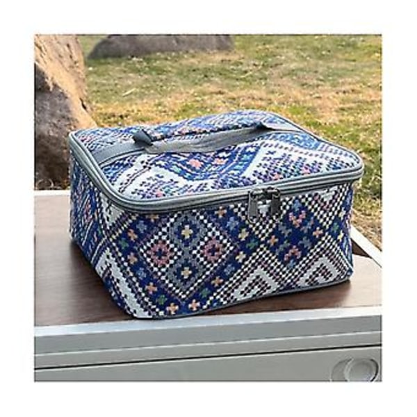 Picknickväska för utomhusbruk med bestick, matbehållare, multifunktionell påse, stor grillväska - D