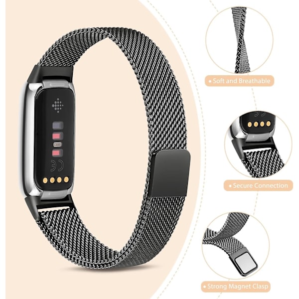 Fitbit Luxe rostfritt stål ersättningsarmband i metall