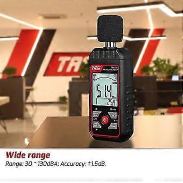 Ta651a Digital Lydniveau Måler Logger 30-130db Audio Støjmålingsinstrument Mini Db Meter En