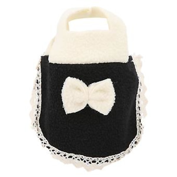 Hamsterdräktskläder med rosett Mjuk fleece Mini Husdjurskläder för Små Djur (Svart L)