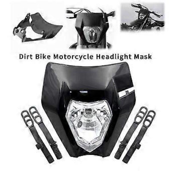 Motorcykel forlygte lampe Off Road Forlygte Maske til 125 150 250 300 350 450 500 EXC XCW EXC-F 2017 2018 Sort