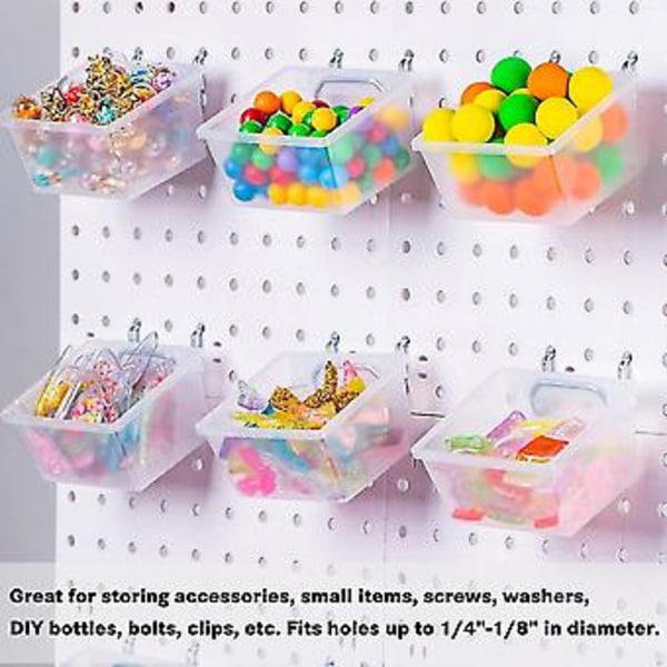 12 Osainen Pegboard-laatikko -setti - Pegboard-laatikot koukuilla - Pegboard-tarvikkeet Penkkilaatikko
