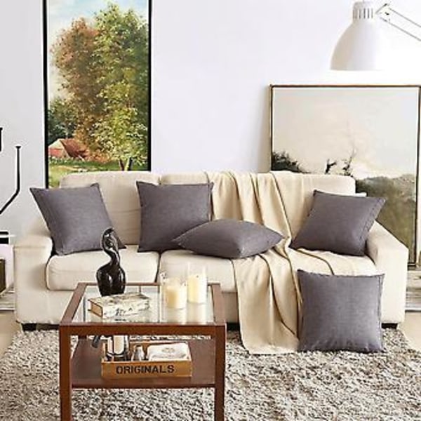 45 x 45cm Putetrekk Sofa Komfortabelt Putetrekk Hjemmekontor Dekor Svart Grå