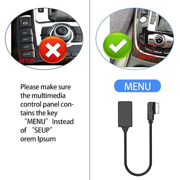 AMI MMI Bluetooth-modul adapter, Bluetooth 5.0 multimedie AUX-modtager, AMI MMI MDI Bluetooth 5.0 lydmusikkabel, til Audi Q5 A5 A7 R7 S5 Q7 A6L