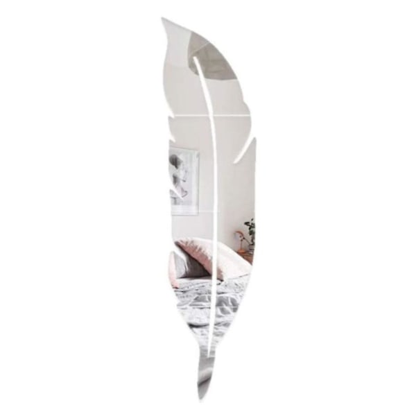 Fjærveggspeil, 3d akrylspeil Fjærveggklistremerker Moderne hjemmeinnredning Avtakbare kunstklistremerker for stue soverom, bad, kontor